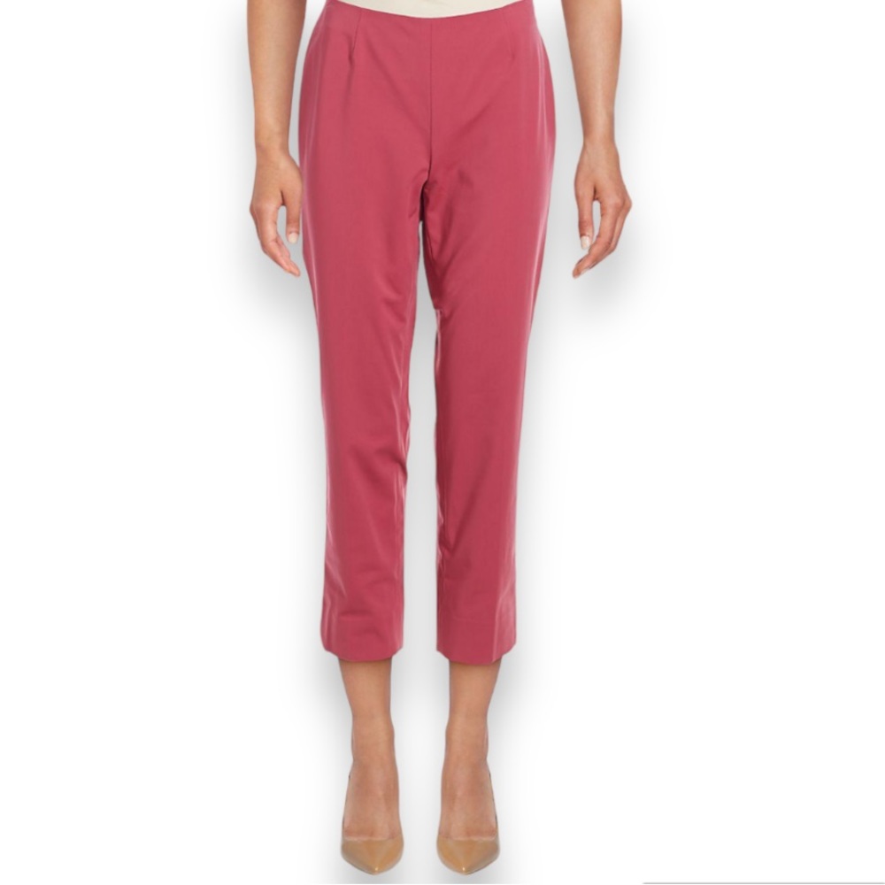 NWOT! LAFAYETTE 148  Minimalist Coral Pink High Rise Cropped Bleecker Pant 4